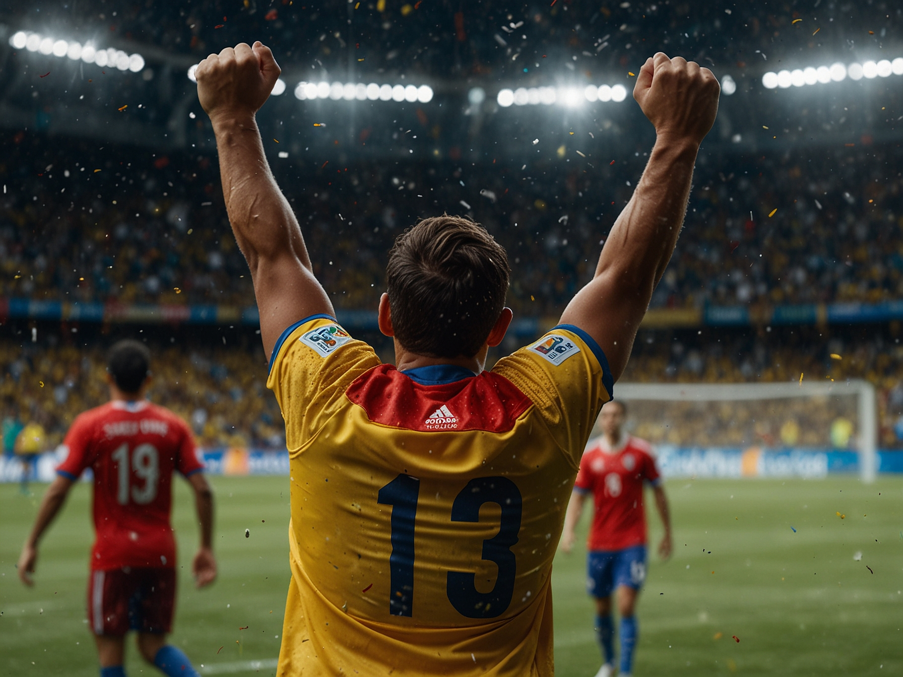 Jugador de fútbol celebrando una victoria